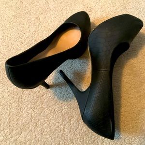 Black Leather Platform Heels